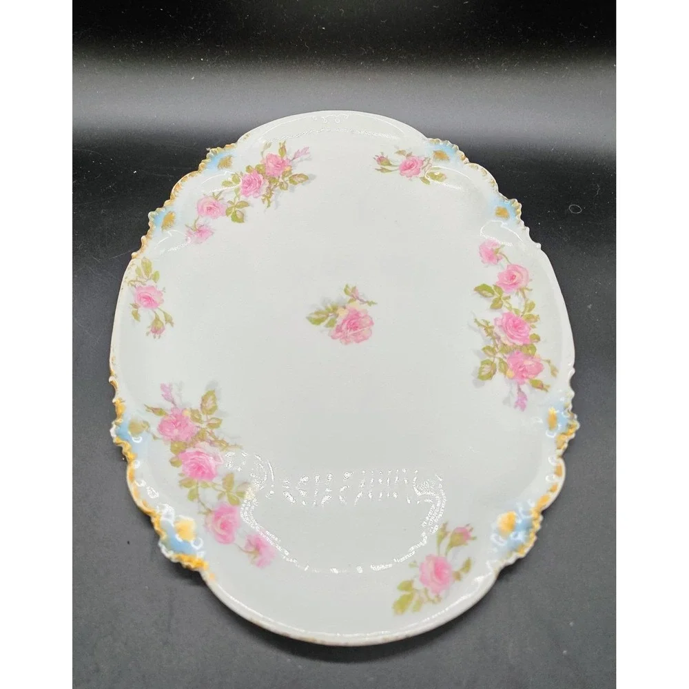 Antique GDA GFH Haviland Limoges Oval Dresser Vanity Tray 11.5